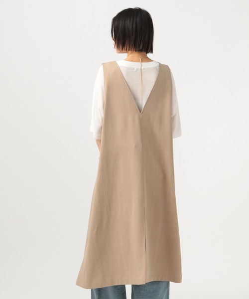 BAYFLOW(ベイフロー)の「リネンライクジレワンピース(ワンピース・レディース・チャコール/ベージュ・FREE)」の16枚目の写真