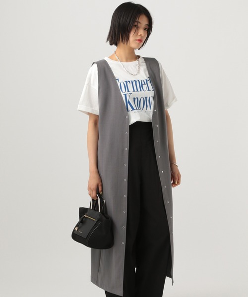 BAYFLOW(ベイフロー)の「リネンライクジレワンピース(ワンピース・レディース・チャコール/ベージュ・FREE)」の19枚目の写真