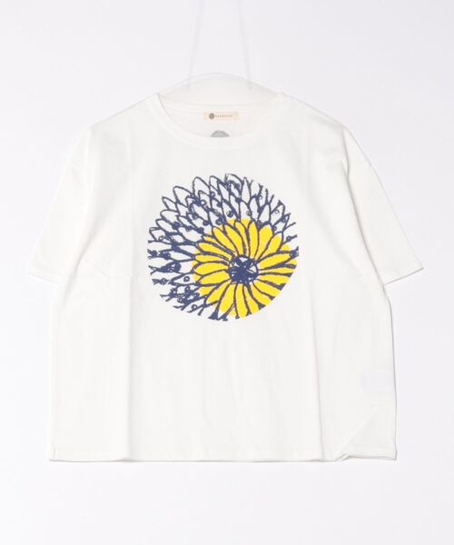BARNDOOR(バーンドア)の「(BD)【BARNDOOR】ボタニカル プリント Tシャツ(Tシャツ/カットソー・レディース・ブラック系2/ホワイト系2/ネイビー系1/ホワイト系1・FREE)」の2枚目の写真