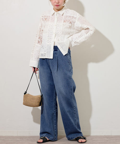 JOURNAL STANDARD relume（ジャーナルスタンダード　レリューム）の「《追加4》9oz C/Rデニムイージー（デニムパンツ・レディース・ブルー/ダークブルー・36/38）」の4枚目の写真