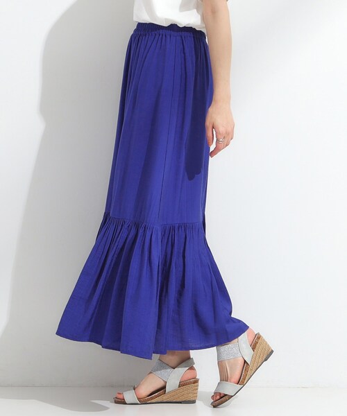 DRESKIP(ドレスキップ)の「麻調ティアードスカート(スカート・レディース・ブラック/オレンジ/ブルー系その他/ダークブラウン・00)」の18枚目の写真