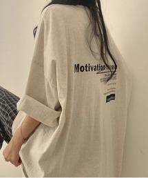 【Bz】シンプル胸&バックプリントBIGTシャツMotivation(MA/EK115)