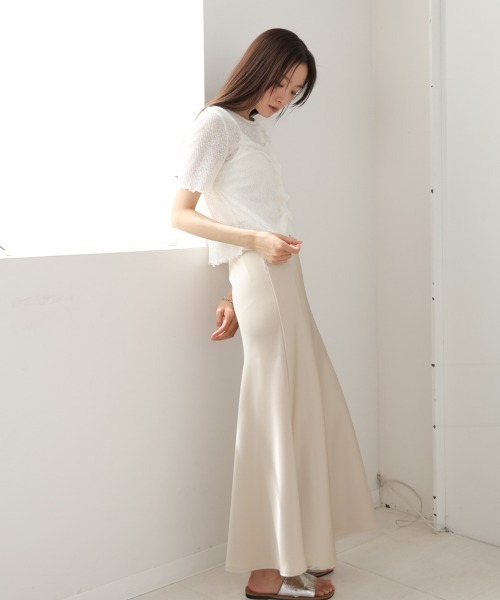 Bab(バブ)の「ウェーブデザイン半袖カットソー(Tシャツ/カットソー・レディース・ブルー/オフホワイト/ブラウン・FREE)」の13枚目の写真