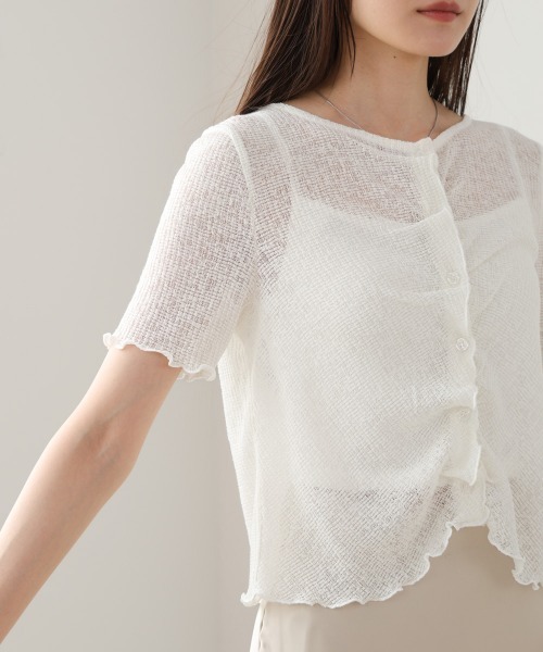 Bab(バブ)の「ウェーブデザイン半袖カットソー(Tシャツ/カットソー・レディース・ブルー/オフホワイト/ブラウン・FREE)」の17枚目の写真