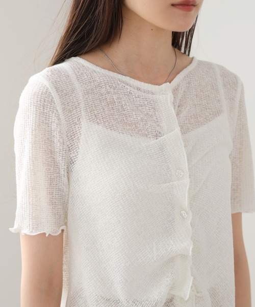 Bab(バブ)の「ウェーブデザイン半袖カットソー(Tシャツ/カットソー・レディース・ブルー/オフホワイト/ブラウン・FREE)」の18枚目の写真