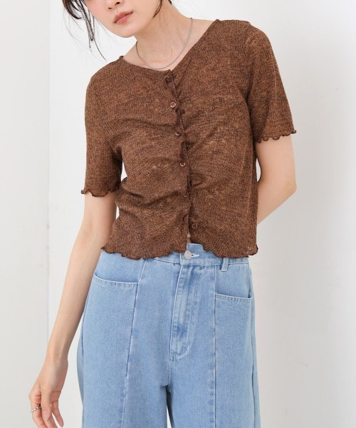 Bab(バブ)の「ウェーブデザイン半袖カットソー(Tシャツ/カットソー・レディース・ブルー/オフホワイト/ブラウン・FREE)」の20枚目の写真