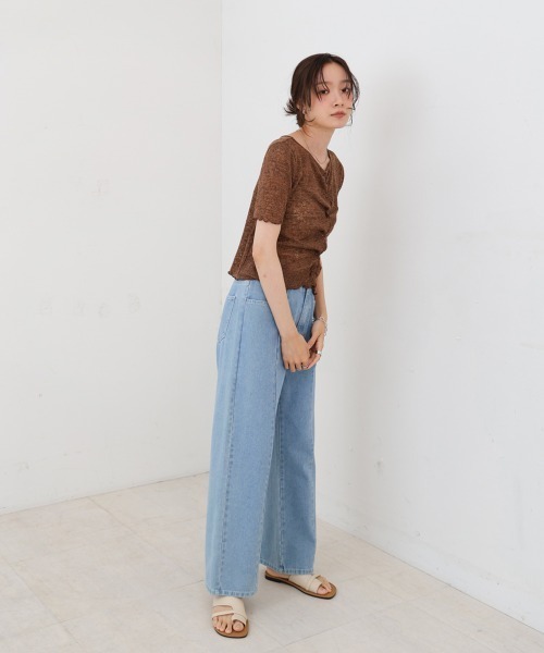 Bab(バブ)の「ウェーブデザイン半袖カットソー(Tシャツ/カットソー・レディース・ブルー/オフホワイト/ブラウン・FREE)」の21枚目の写真