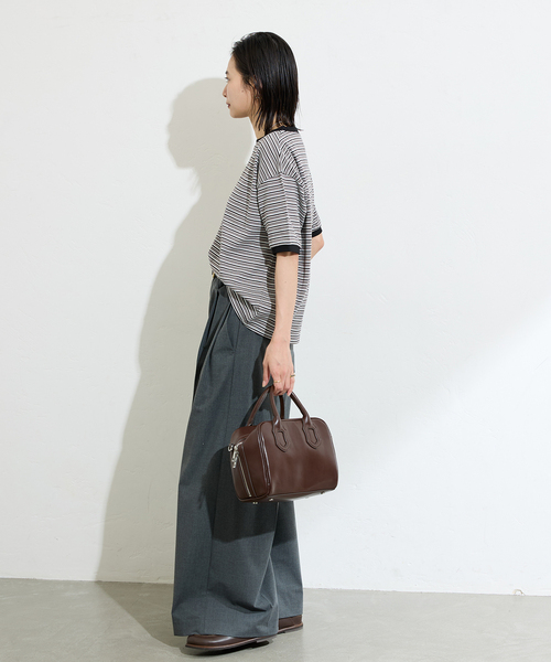 STAR&STRIPE（スターアンドストライプ）の「【STAR＆STRIPE】マルチボーダーリンガーT（Tシャツ/カットソー・レディース・ブルー/カーキ/ブラウン/ピンク・X-LARGE）」の9枚目の写真