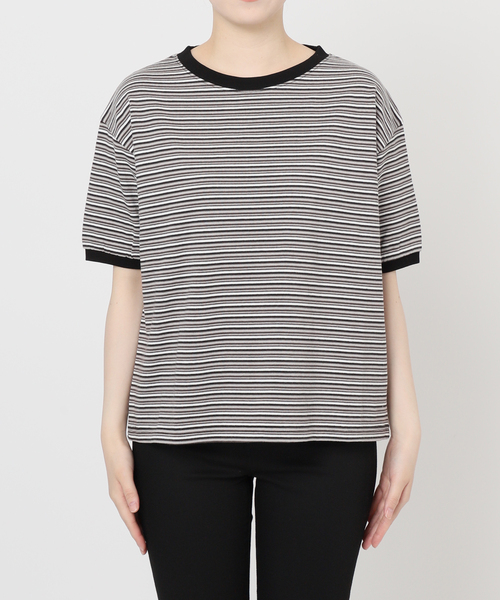 STAR&STRIPE（スターアンドストライプ）の「【STAR＆STRIPE】マルチボーダーリンガーT（Tシャツ/カットソー・レディース・ブルー/カーキ/ブラウン/ピンク・X-LARGE）」の20枚目の写真