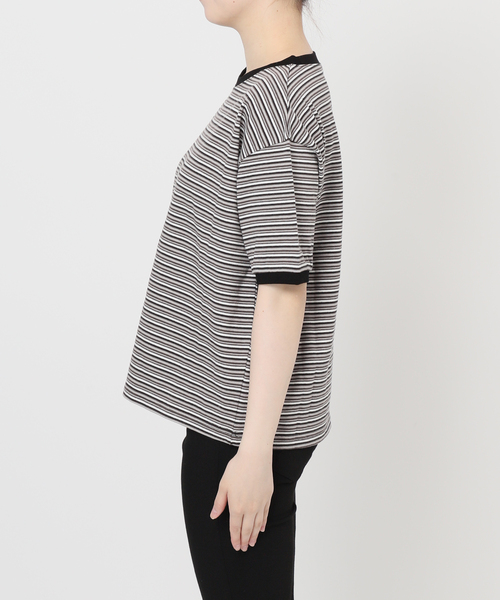 STAR&STRIPE（スターアンドストライプ）の「【STAR＆STRIPE】マルチボーダーリンガーT（Tシャツ/カットソー・レディース・ブルー/カーキ/ブラウン/ピンク・X-LARGE）」の21枚目の写真