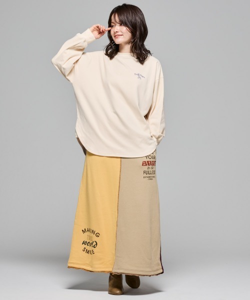 KRIFF MAYER Lady's Collection（クリフメイヤーレディースコレクション）の「【伸縮性･ストレッチ】もちのびゆるT（Tシャツ/カットソー・レディース・ダークブルー/ダークブラウン/ブラック/カラフル/ナチュラル/その他5/グレー/レッド・LARGE/MEDIUM）」の15枚目の写真