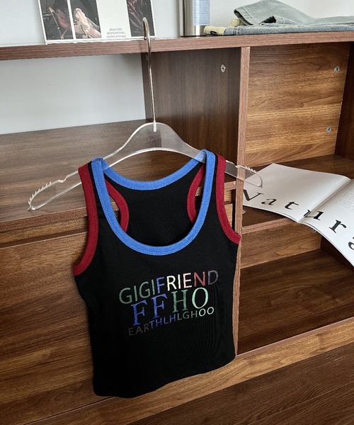 HALEY PESCA(ヘーリーペスカ)の「HALEY PESCA/【カップ付き】Y2K カラフルロゴタンクトップ(タンクトップ・レディース・ホワイト/ブラック/イエロー・FREE)」の6枚目の写真