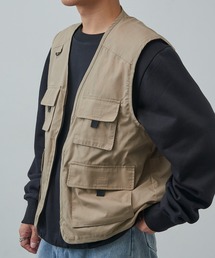 MAGASIN DE MODE Brew（マガジンデモードブリュー）の「【MAGASIN DE MODE Brew】T/Cポプリンメッシュ切替　多ポケットベスト RMS-52301 MES（ベスト）」