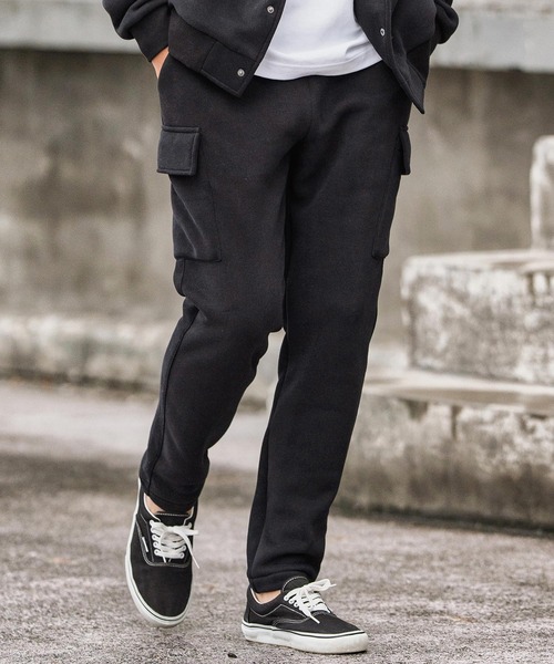 CAMBIO（カンビオ）の「mp13869-裏起毛スウェットカーゴパンツ（カーゴパンツ・メンズ・グレー/ブラック/オートミール/ネイビー・S/M/L）」の2枚目の写真