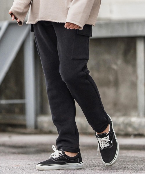 CAMBIO（カンビオ）の「mp13869-裏起毛スウェットカーゴパンツ（カーゴパンツ・メンズ・グレー/ブラック/オートミール/ネイビー・S/M/L）」の6枚目の写真