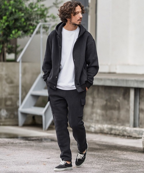 CAMBIO（カンビオ）の「mp13869-裏起毛スウェットカーゴパンツ（カーゴパンツ・メンズ・グレー/ブラック/オートミール/ネイビー・S/M/L）」の9枚目の写真