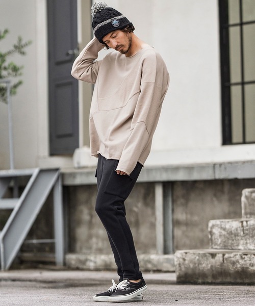 CAMBIO（カンビオ）の「mp13869-裏起毛スウェットカーゴパンツ（カーゴパンツ・メンズ・グレー/ブラック/オートミール/ネイビー・S/M/L）」の10枚目の写真