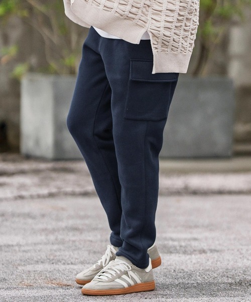 CAMBIO（カンビオ）の「mp13869-裏起毛スウェットカーゴパンツ（カーゴパンツ・メンズ・グレー/ブラック/オートミール/ネイビー・S/M/L）」の12枚目の写真