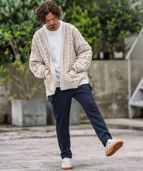 CAMBIO（カンビオ）の「mp13869-裏起毛スウェットカーゴパンツ（カーゴパンツ・メンズ・グレー/ブラック/オートミール/ネイビー・S/M/L）」の15枚目の写真