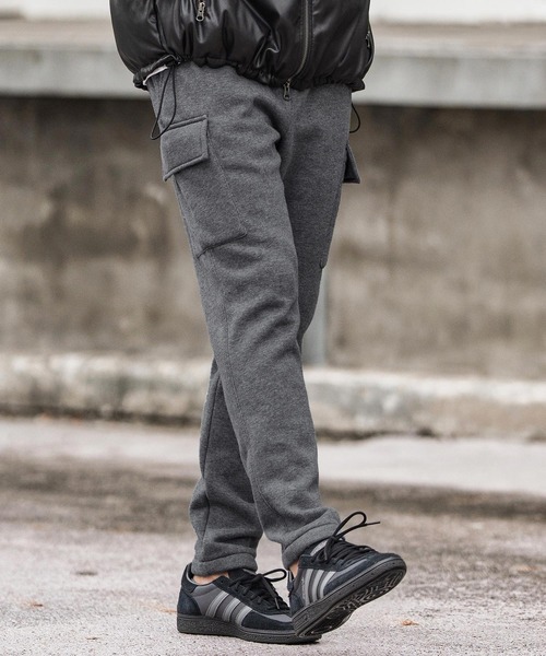 CAMBIO（カンビオ）の「mp13869-裏起毛スウェットカーゴパンツ（カーゴパンツ・メンズ・グレー/ブラック/オートミール/ネイビー・S/M/L）」の17枚目の写真