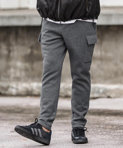 CAMBIO（カンビオ）の「mp13869-裏起毛スウェットカーゴパンツ（カーゴパンツ・メンズ・グレー/ブラック/オートミール/ネイビー・S/M/L）」の18枚目の写真