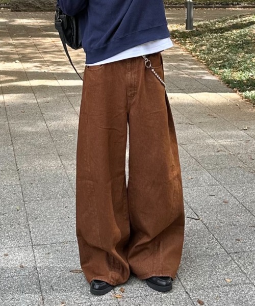 ZOZOMARKET（ゾゾマーケット）の「ZOZOMARKET by みずきち-カーブデザインデニム（デニムパンツ・メンズ・グレー/ブラウン/ダークブラック/ブルー/グリーン/ブラック・マルチサイズ）」の4枚目の写真