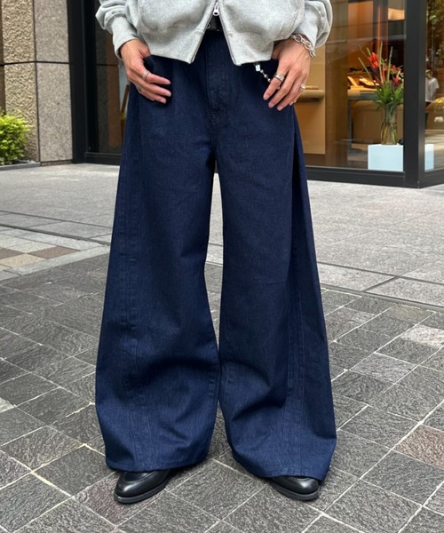 セール】ZOZOMARKET by みずきち-カーブデザインデニム（デニムパンツ