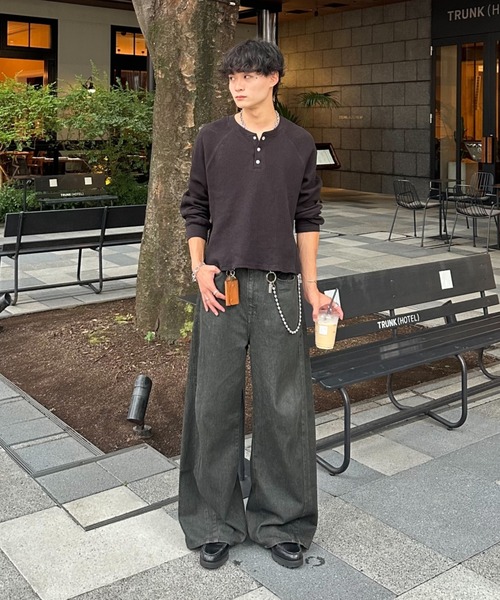 ZOZOMARKET（ゾゾマーケット）の「ZOZOMARKET by みずきち-カーブデザインデニム（デニムパンツ・メンズ・グレー/ブラウン/ダークブラック/ブルー/グリーン/ブラック・マルチサイズ）」の14枚目の写真