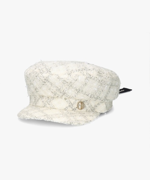 Chapeau d' O（シャポードオー）の「Chapeau d' O  Fancy Tweed Hunting / シャポードオー（ハンチング/ベレー帽・レディース・ベージュ/グレー/ホワイト・M/57.5cm）」の5枚目の写真