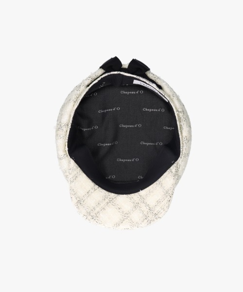 Chapeau d' O（シャポードオー）の「Chapeau d' O  Fancy Tweed Hunting / シャポードオー（ハンチング/ベレー帽・レディース・ベージュ/グレー/ホワイト・M/57.5cm）」の7枚目の写真