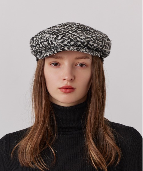 Chapeau d' O（シャポードオー）の「Chapeau d' O  Fancy Tweed Hunting / シャポードオー（ハンチング/ベレー帽・レディース・ベージュ/グレー/ホワイト・M/57.5cm）」の9枚目の写真
