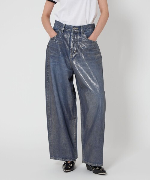 未使用　ASTRAET コーティングデニムパンツ　UNISEX M ASTRAET＞コーティング BIG バルーンデニムパンツ UNISEX（デニム