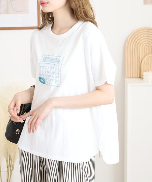 Emago(イマゴ)の「EMAGO カレンダー刺繍T(Tシャツ/カットソー・レディース・ライトグレー/ホワイト/ブラック・FREE)」の16枚目の写真