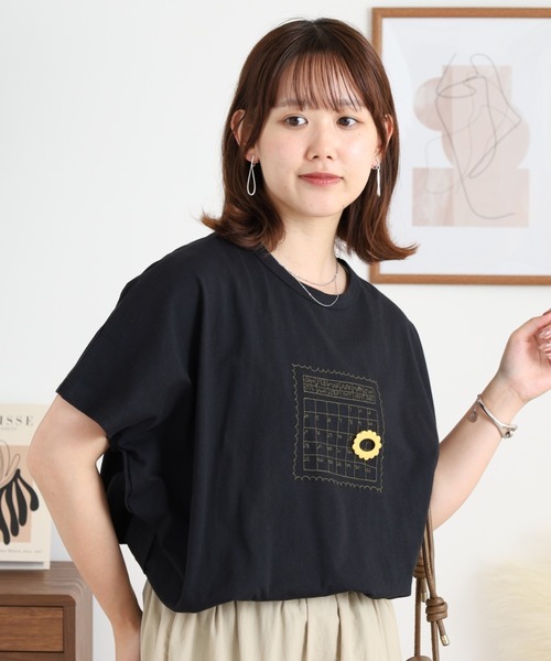 Emago(イマゴ)の「EMAGO カレンダー刺繍T(Tシャツ/カットソー・レディース・ライトグレー/ホワイト/ブラック・FREE)」の22枚目の写真