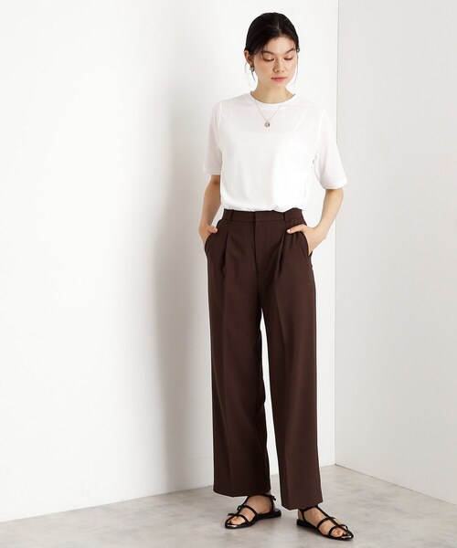 THE SHOP TK (ザ ショップ ティーケー )の「5分袖シアーTシャツ【二の腕カバー/洗濯機OK】(Tシャツ/カットソー・レディース・オフホワイト/ブラック/ライトグレー/ボルドー・12/13)」の7枚目の写真