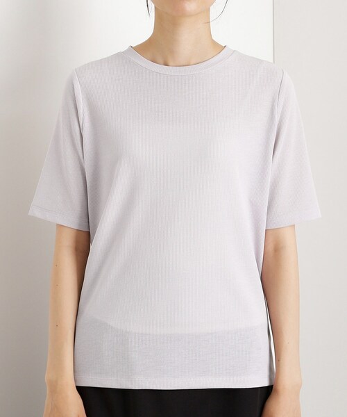 THE SHOP TK (ザ ショップ ティーケー )の「5分袖シアーTシャツ【二の腕カバー/洗濯機OK】(Tシャツ/カットソー・レディース・オフホワイト/ブラック/ライトグレー/ボルドー・12/13)」の21枚目の写真