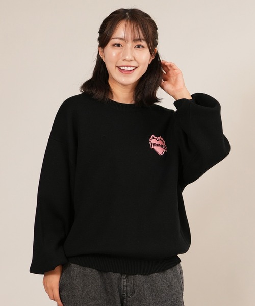 THRASHER(スラッシャー)の「THRASHER/スラッシャー セーター 254TH2KN053(ニット/セーター・レディース・アイボリー/ブラック/ピンク・FREE)」の11枚目の写真