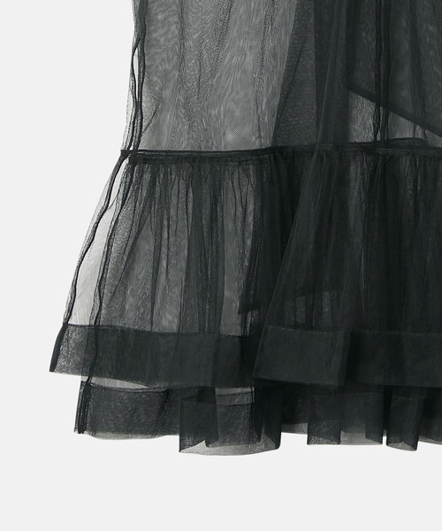 シースルートップス　Tulle Bow Tie Top LE CIEL BLEU - シースルートップス Tulle Bow Tie Topの通販 by