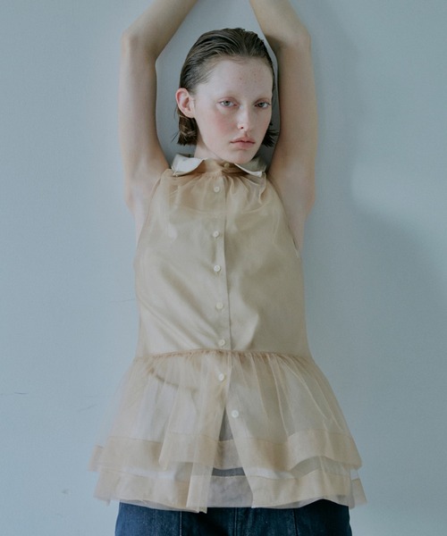 セール】ソフトチュールボウタイトップ / Soft Tulle Bow Tie Top