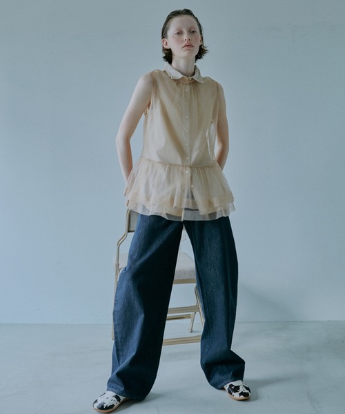 セール】ソフトチュールボウタイトップ / Soft Tulle Bow Tie Top