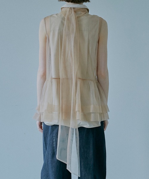 セール】ソフトチュールボウタイトップ / Soft Tulle Bow Tie Top