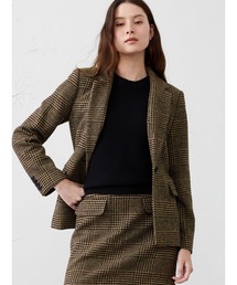 レディースのテーラードジャケット（ブラウン/茶色系・チェック