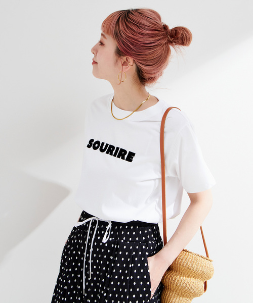 B.C STOCK(ベーセーストック)の「《追加2》手洗い可 / フロッキープリントロゴTEE(Tシャツ/カットソー・レディース・ホワイト/ベージュ/ブラック系その他・FREE)」の16枚目の写真
