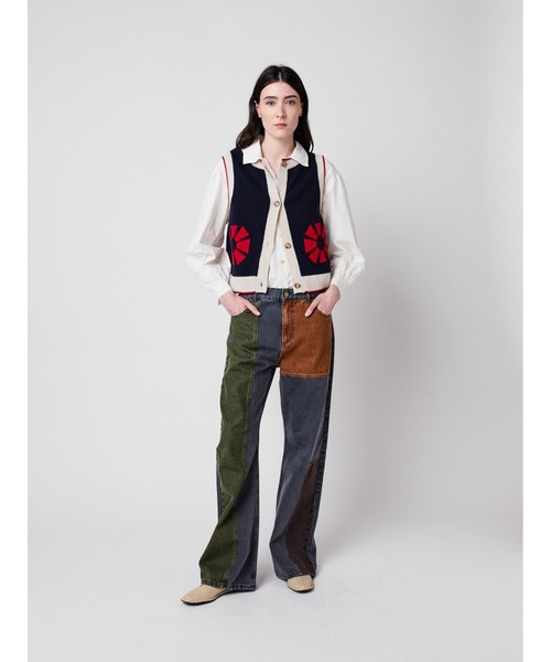 BOBO CHOSES(ボボショーズ)の「Flower knitted vest(ニット/セーター・レディース・ネイビー・XS/S/M/L/XL)」の3枚目の写真