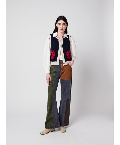 BOBO CHOSES(ボボショーズ)の「Flower knitted vest(ニット/セーター・レディース・ネイビー・XS/S/M/L/XL)」の4枚目の写真