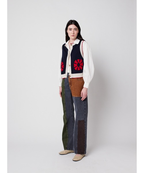 BOBO CHOSES(ボボショーズ)の「Flower knitted vest(ニット/セーター・レディース・ネイビー・XS/S/M/L/XL)」の5枚目の写真