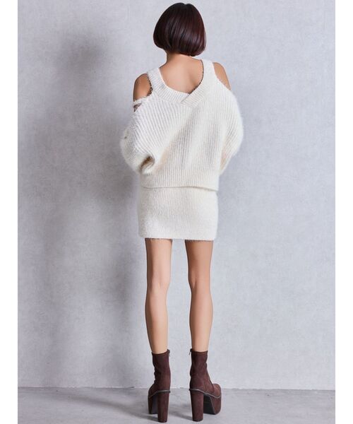 GYDA（ジェイダ）の「シャギーニットタイトミニスカートライクショートパンツ（スカート・レディース・チャコールグレー/アイボリー/ブラウン・FREE）」の8枚目の写真