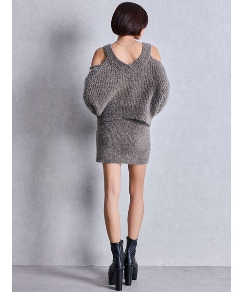 GYDA（ジェイダ）の「シャギーニットタイトミニスカートライクショートパンツ（スカート・レディース・チャコールグレー/アイボリー/ブラウン・FREE）」の12枚目の写真