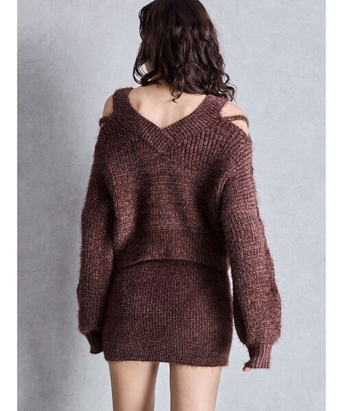 GYDA（ジェイダ）の「シャギーニットタイトミニスカートライクショートパンツ（スカート・レディース・チャコールグレー/アイボリー/ブラウン・FREE）」の14枚目の写真