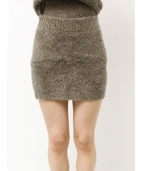 GYDA（ジェイダ）の「シャギーニットタイトミニスカートライクショートパンツ（スカート・レディース・チャコールグレー/アイボリー/ブラウン・FREE）」の17枚目の写真